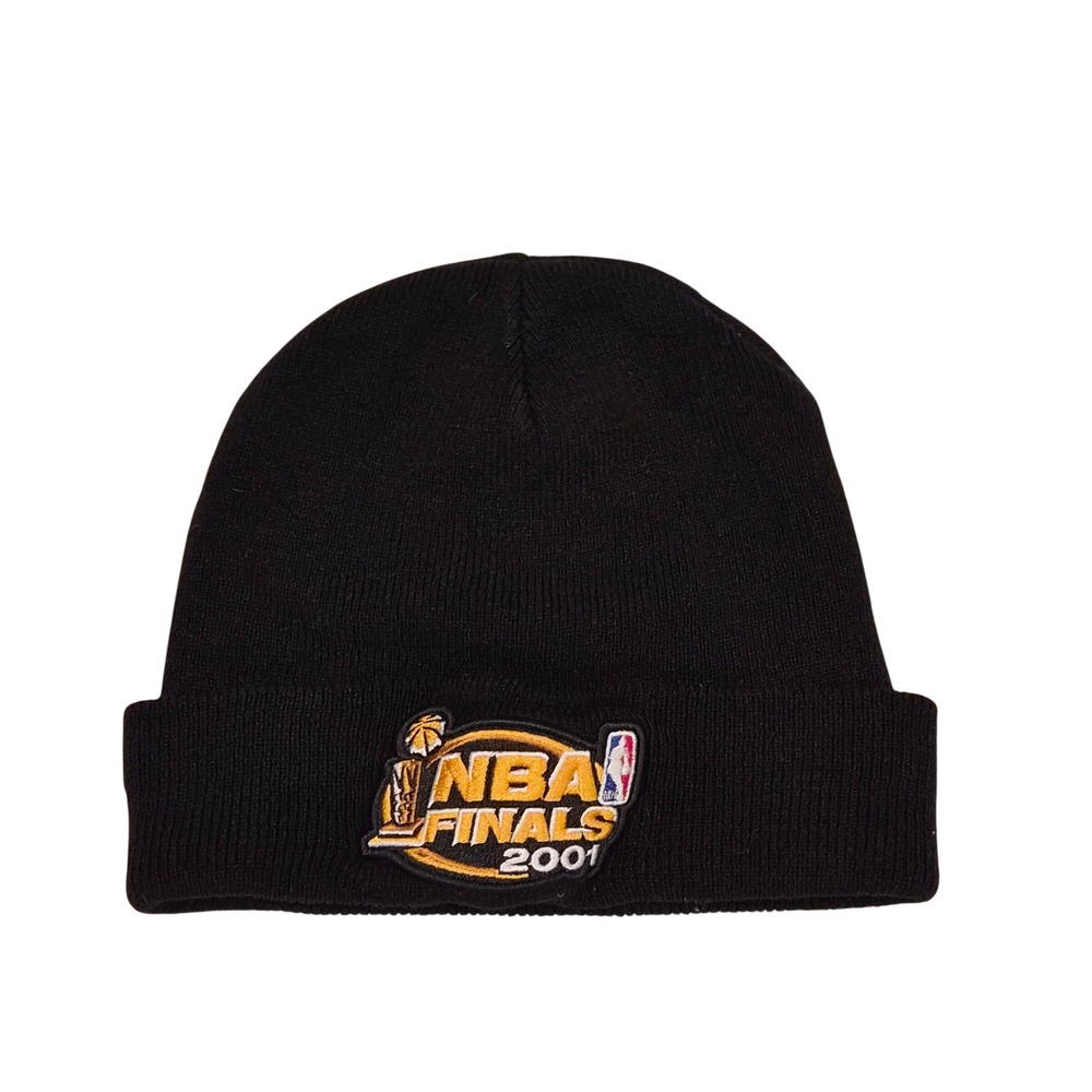 Mitchell & Ness 2001 NBA Finals Embroidered Knit Beanie Hat Black
